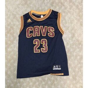 Adidas LeBron James Cavaliers Jersey Boys M Swingman NBA Navy Blue #23